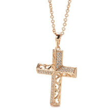 Colar Kinel com Pingente de Cruz Simples em Ouro Rosa