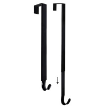 2-Pack Adjustable Wreath Hanger, 15.5"-26" Metal Hook for Front Door Decor, Indoor/Outdoor Use