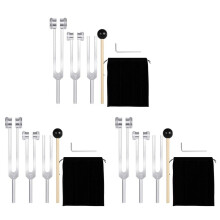 3X (128Hz, 256Hz, 512Hz)Tuning Fork Set, Tuning Forks with Reflex Hammer for Chakra/Healing/Sound Therapy/DNA Repair