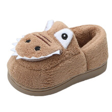 Kids Slippers for Boys & Girls, Size 4, Warm Flat-Bottom Cartoon Animal Slippers, Lightweight & Soft, Autumn/Winter