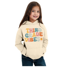 Cute Letter-Printed Long Sleeve Hoodie for Kids 5-6Y, Warm & Comfortable Autumn/Winter School Wear, Compatible with Kindergarten