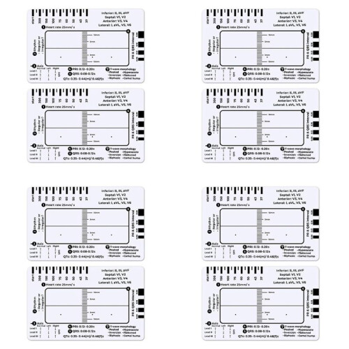 8 Pezzi ECG 7 Step Ruler, ECG 7 Step Ruler per Interpretazione ECG/EKG, ECG Reference Guide Ruler, EKG Calipers Measuring Tool