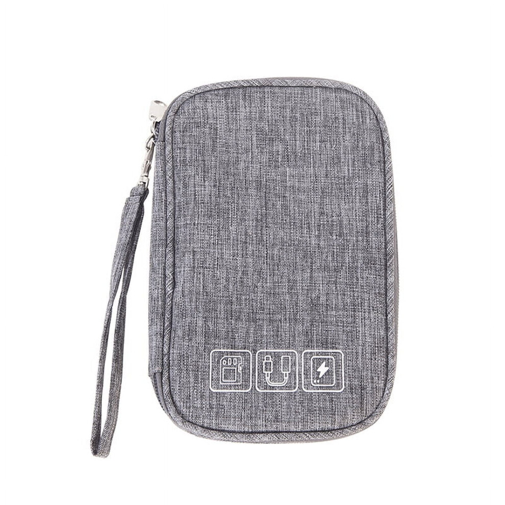 Small Electronic Organizer Cable Bag, Portable Storage Pouch For Hard Drive, Cord, Charger, Earphone, Usb, Sd Card Â Grey 9365509175095