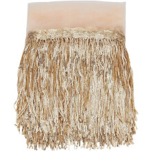 10Yard PVC Sewing Fringe Trim 7.87inch Wide Gold Sequins Lace Tassel Fringe Trim for DIY Craft Clothing Garment Curtain Accessories