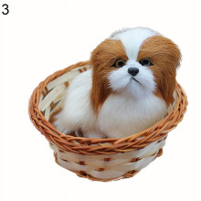 Schattige, realistische pluche dierenpop, mini mandje, kat, konijn, hond, kerstspeelgoed voor kinderen.