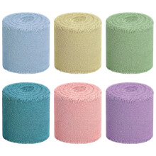 Chiffon Ribbons Frayed Edge 1.57"x16.4ft 6 Rolls