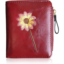 Wallet Small Bifold Womens Wallets Rfid,Compact Female Cute Mini Zipper Coin Card Purse (Pink)