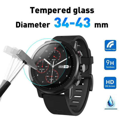 Tempered Glass Watch Screen Protector 34-43mm Round 2 pcs