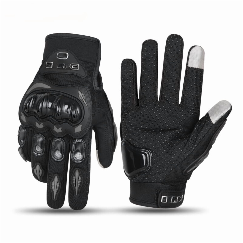 Motorcycle Gloves For Men, Full Finger Hard Knuckle Rainproof Winter Motorcycle Gloves With Non-Slip Palm Touch Screen For Racing, Riding, 9028731938929