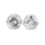 Ear Studs Cubic Zirconia Round White Silver 1 Pair 1