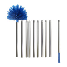 Cobweb Duster with Extension Pole, Stiff Bristles Cobweb Duster Head & Stainless Steel Pole Ceiling Duster for Outdoor Indoor Cleaning