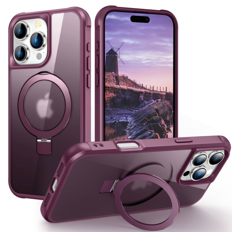 Magnetic Iphone 16 Pro Case Compatible With Magsafe, Military-Grade Drop Protection, Shockproof, Translucent Slim Stand Case 9479868012806