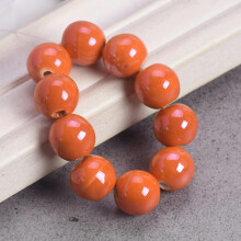 Glossy Shiny Round 8mm 12mm Ceramic Porcelain Loose Beads For Jewelry Making-Orange-8mm (30pcs)