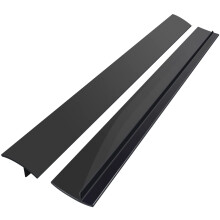 2Pcs Kitchen Silicone Stove Counter Gap Cover, 21 inch Long & Extra Wide Stove Gap Filler Range Strips, Easy Clean Heat Resistant Gap Guards Black