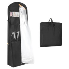 72" Wedding Dress Garment Bag with Pockets, Gusseted & Zippered – Compatible with Puffy Gowns