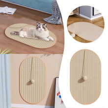 Pet Ice Mats - Upgraded Oval Scratch Mat with Sisal Fabrics Suitable for Indoor Use Floor & Wall for for Cats and Dogs