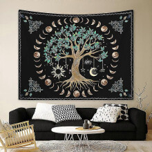 130x150cm Arbre de vie Tenture Murale Tapisserie pour la Nature Dcorations Couvre-lit Courverture pour la Maison Salon Chambre Dortoir Dcor(C)