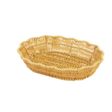 Cesto organizador de mesa em vime trançado – Bandeja para lanches e frutas, recipiente para servir em material natural