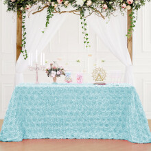 Stereoscopic Rose Round Tablecloth for Weddings, Hotel Dining, Valentine's Day, and Special Events, Durable Polyester, Elegant Design, 120cm