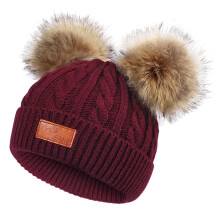 1-11 lat dla dziewcząt, chłopców, dzieci, zimowa czapka beanie, ciepła, dzianinowa, gruba, narciarska czapka z puchem