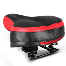 Bike Seat Wide Comfortable Sponge Saddle Black Red
