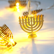 10 LED Chanukah Hanukkah Candlestick String Lights Battery Operated for Party & Home Decor