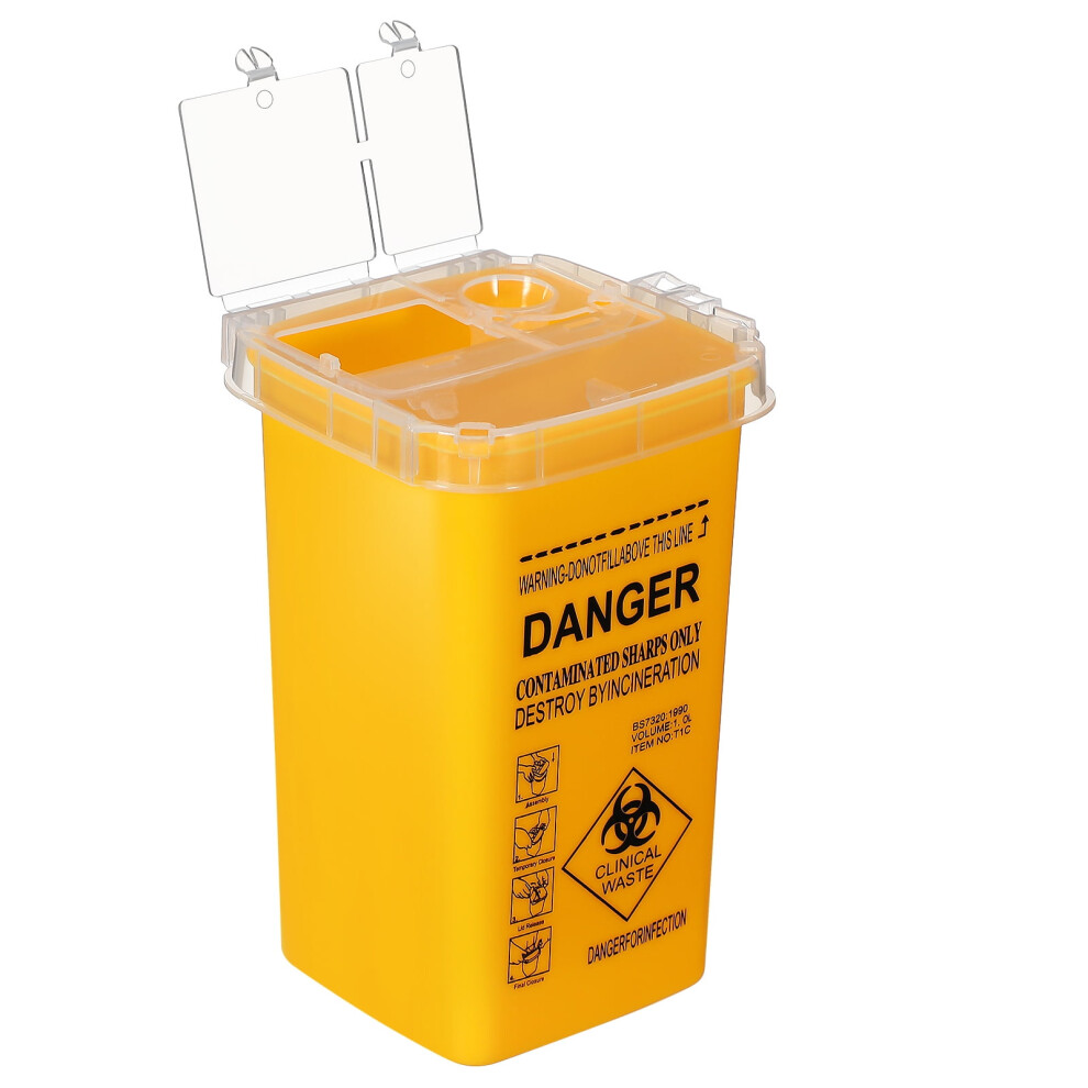Small Sharps Container, Disposal Bin with Lid for Waste