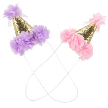 Birthday Hats Cone Assorted Color 2Pcs Comfortable Fit Princess Style