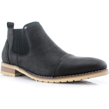 Men's Black Chelsea Slip-On Ankle Boots Size 12