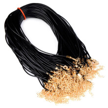 100pcs.5/2mm Leathers Cord Necklace with Clasp Adjustable Braided Rope for Jewelry Making Necklace Supply