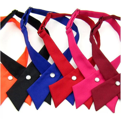 Women's Solid Bow Ties for Wedding Party Work Business 6 PCS