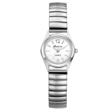 Dameshorloges met elastische band: Analoge quartz horloges met elastische band en roestvrijstalen band, geschikt voor gebruik met een stippelschaal.