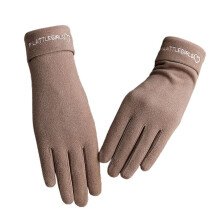Damehansker, 1 par damehansker holder varmen flanell med full finger berøringsskjerm vintersykkelhansker for utendørs bruk