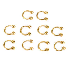 Stainless Steel Horseshoe Bar Lip Nose Septum Stud 10mm 10