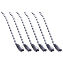 6 Pcs/Pack Stainless Straw Steel Straws Snow Cone Spoon