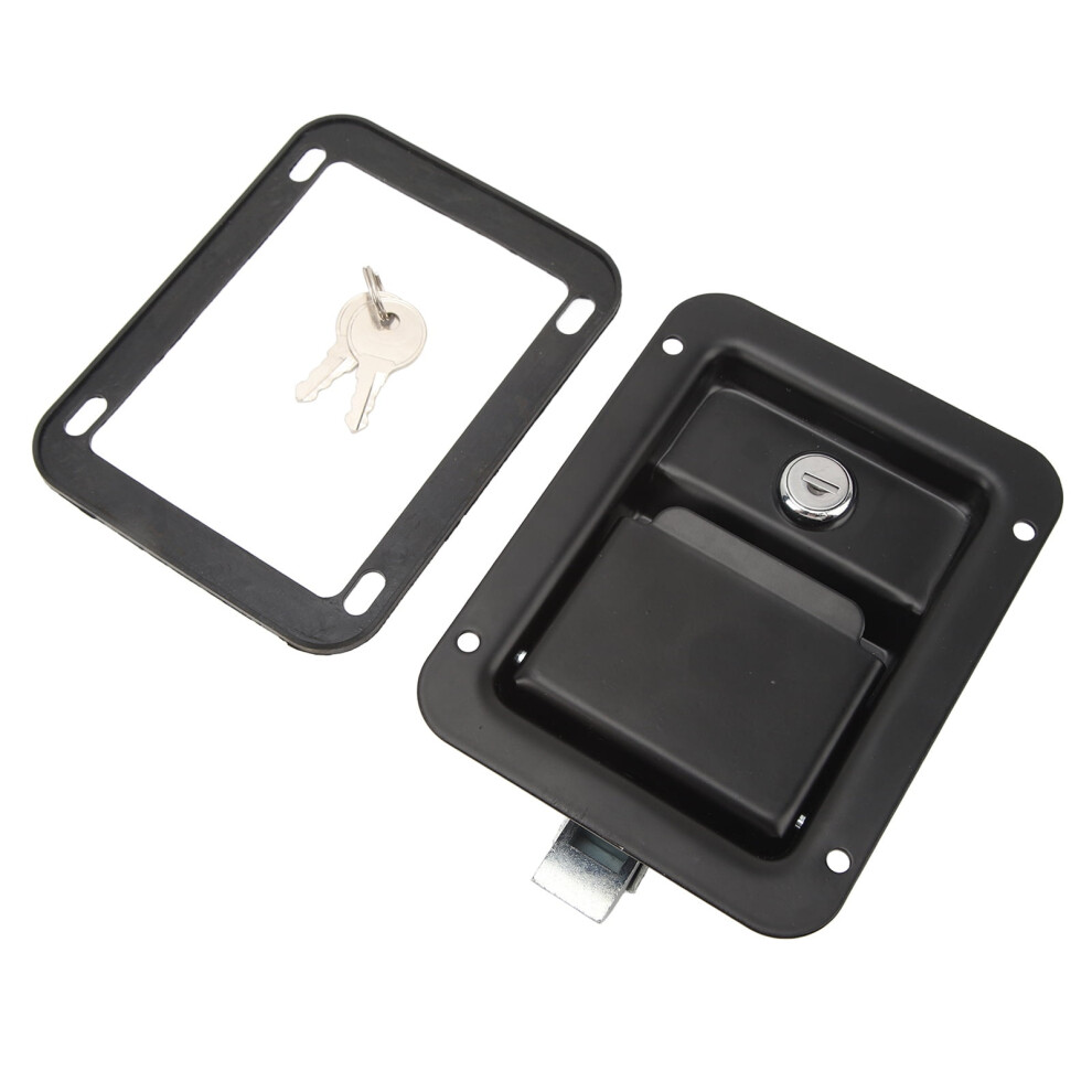 Trailer Paddle Door Lock, Flush Mount Steel Construction Toolbox Handle Latch High Strength For Trucks For Campers 9365509174647