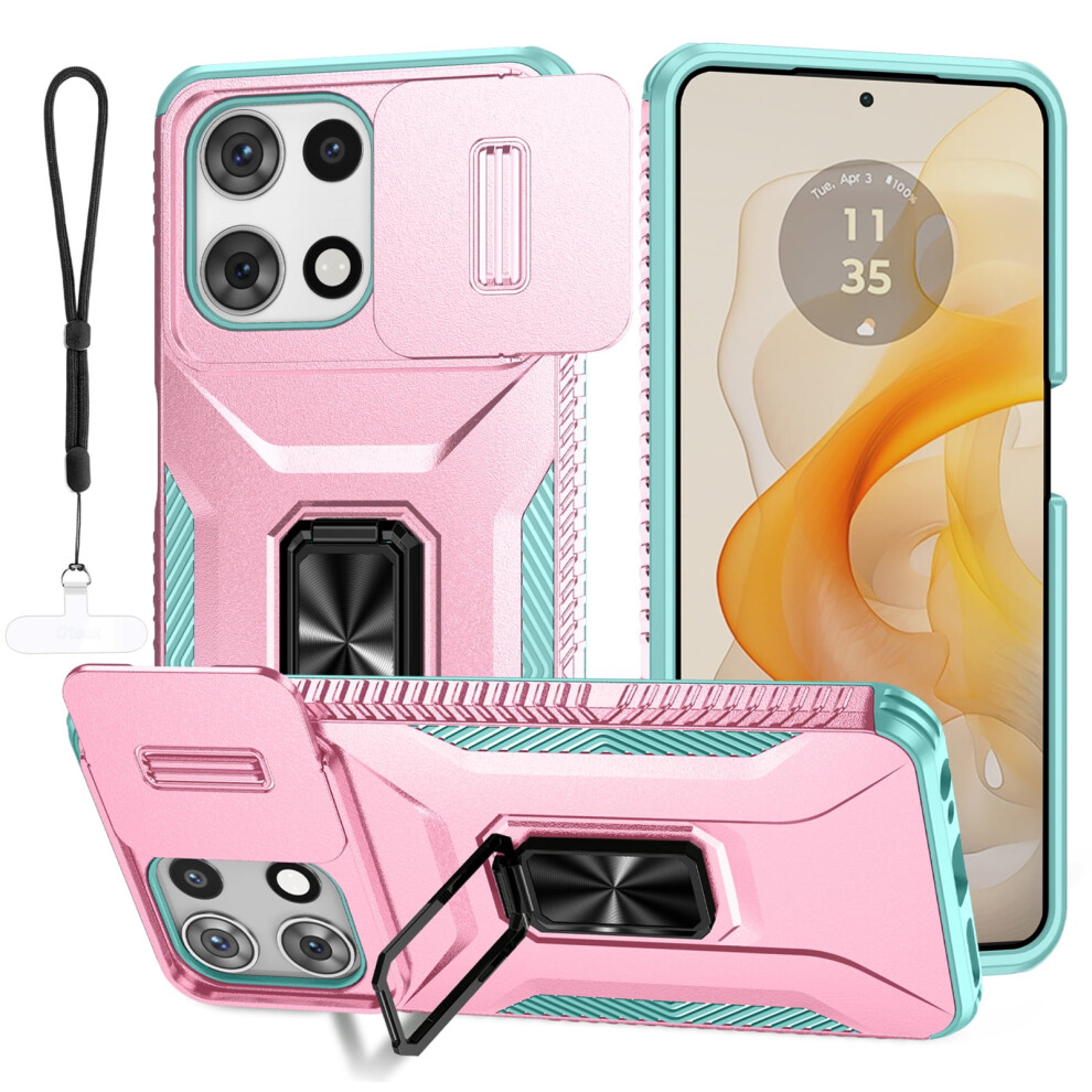 Motorola Moto G 5G 2025 Case With Camera Protection, Sliding Cover + Lanyard, Military-Grade Drop Protection, Rugged Shockproof With Kickstand Â 9365509174722