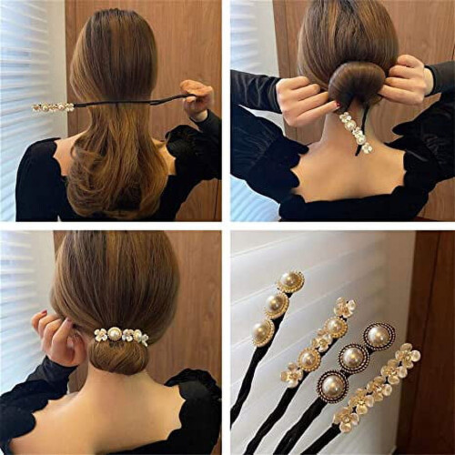 τεμάχια φουρκέτες Vintage Pearl Flower, αντιολισθητικές φουρκέτες Lazy Half-Ball για κυρίες και