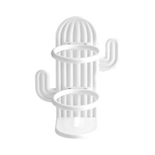 Bac de rangement, conteneurs de rangement, porte-brosse à dents perforé en forme de cactus, support mural avec égouttoir, porte-brosse à dents