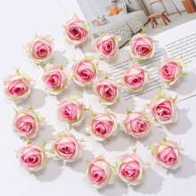 Blue Mini Silk Flower Heads, 20-Pack Tiny Artificial Blooms for DIY Crafts, Wedding Bouquets & Decor – Compatible with Craft Supplies