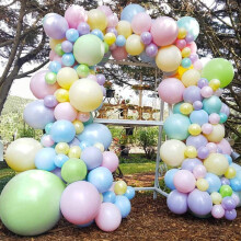 YANSION Pastel Balloon Arch Kit – 106pcs Macaron Balloons (Pink, Blue, Purple, Yellow, Green) for Birthday, Baby Shower, Gender Reveal, Wedding –