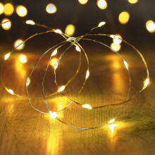2/5/10m LED kobbertråd lyslenke krans bryllup hagefest dekor varm hvit 2M 20LED