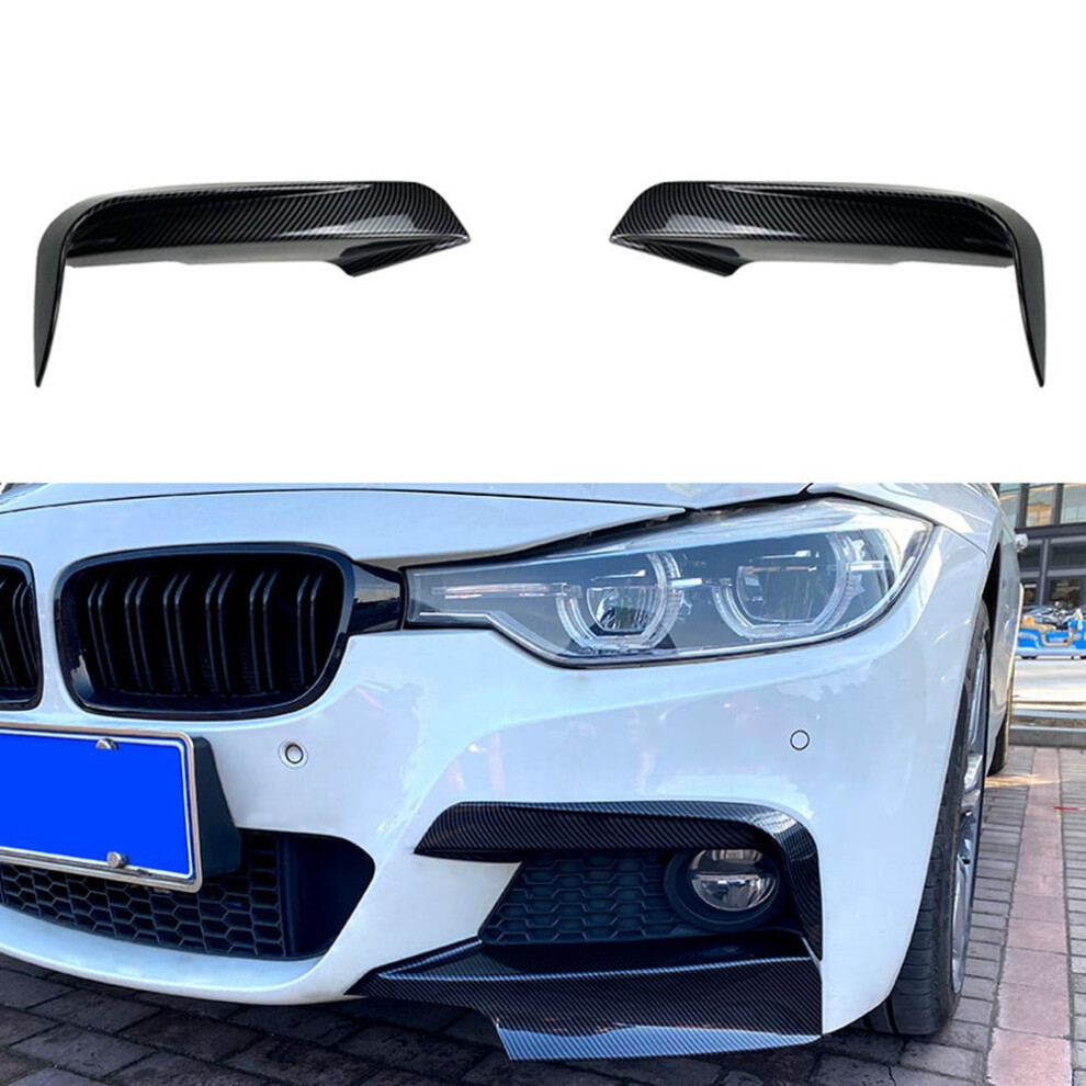 For Bmw 3 Series F30 F31 2012-19 M Sport Gloss Front Splitter Lip Canards Black 9479868009813