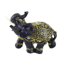 Blue Resin Elephant Figurine – Feng Shui Wealth & Luck Statue, Elegant Home & Office Decor, Housewarming Gift