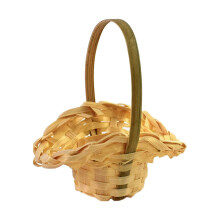Rustic Flower Girl Picnic Basket Set for 2 – Mini Woven Desktop Ornament with Handle, Perfect for Weddings, Gardens & Outdoor Picnics