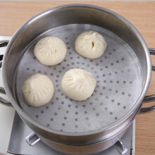 Tapis de cuisson vapeur, 30 pièces, jetables, antiadhésifs, pour la cuisson des petits pains et des raviolis à la vapeur.
