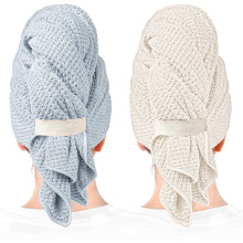2 balení super savých ručníků na vlasy z mikrovlákna pro ženy - rychleschnoucí, proti krepatění turban pro kudrnaté, dlouhé a krátké
