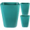 Masteelf  3 Pcs Outdoor Trash Can Wall-Mounted Kitchen Waste Bin Blue 5