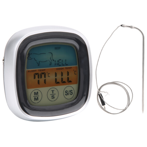 Meat Thermometer Digital Display Touch Screen Kitchen Timer Fork for Barbecue BBQ Cooking 2