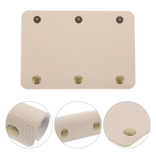 PU Leather Handbag Handle Strap Cover Beige for Comfortable Grip 2